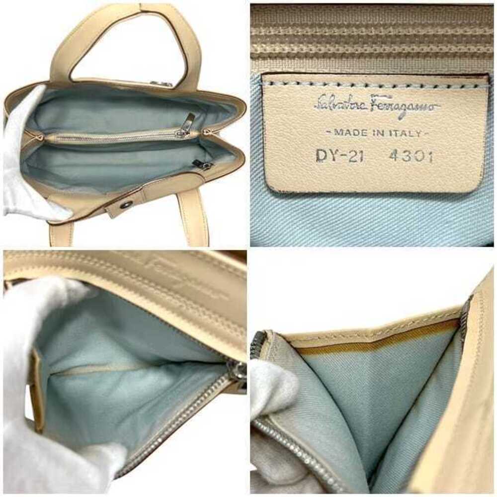Salvatore Ferragamo Handbag Beige Gancini Tote Bag Top Handle Hardware - Picture 4 of 10